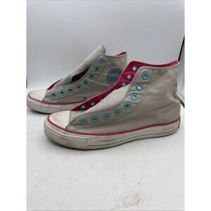 Converse Chuck Taylor All Star High Mens 7 Made in USA Cream White And Turquoise